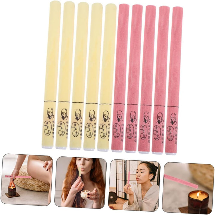 20Pcs Moxibustion Sticks Navel Belly Moxa Roll Bar Moxibustion Smokeless Sticks for Aromatherapy