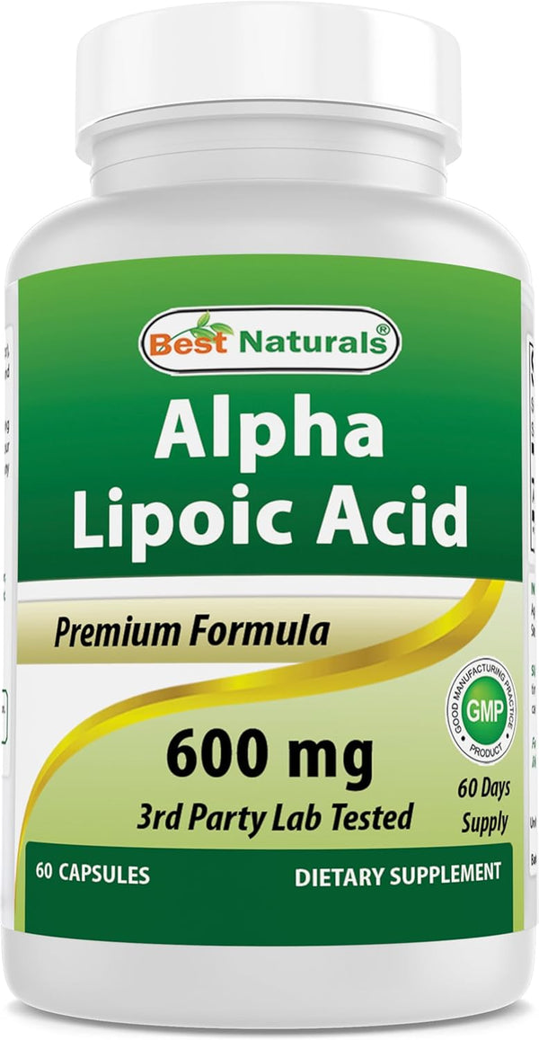 Alpha Lipoic Acid 600 Mg 60 Capsules - ALA Powerful Antioxidant (60 Count (Pack of 1))