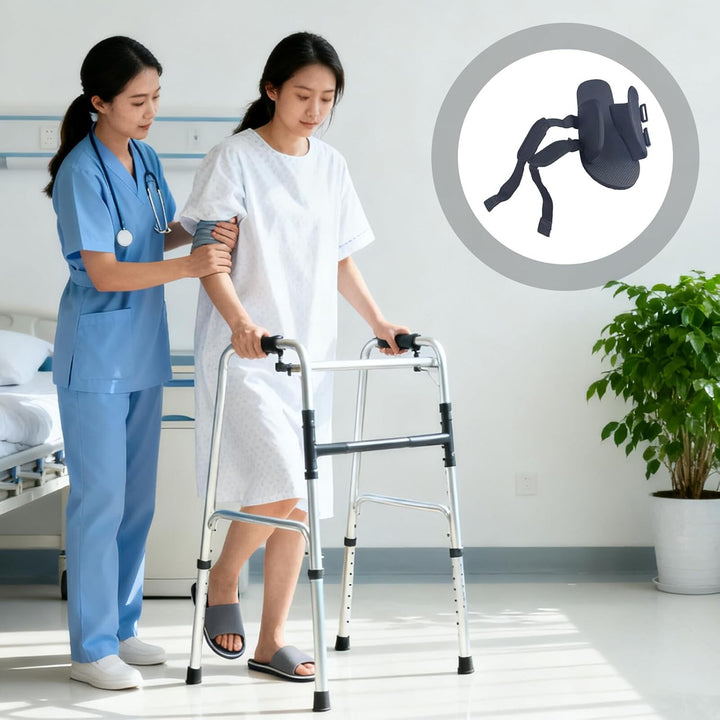 Post Surgery Slippers for Women Adjustable Wide Fit with Hook and Loop Soft Breathable Comfort Footwear for Diabetics Elderly Patients Hospital Home Use