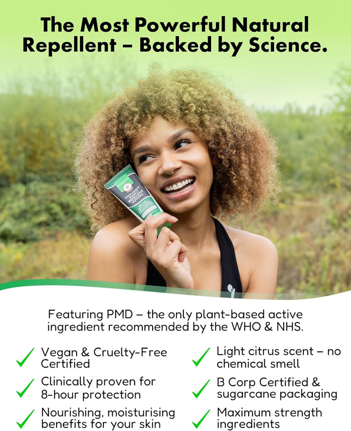 Insect Repellent Lotion 100 Ml - Protects for up to 7 Hours - Natural, DEET Free Formula - Insect Repellent & Moisturiser for Soft Protected Skin - Travel Friendly Organic Mosquito Repellent