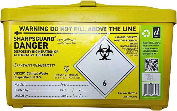 Sharps Bin 1 Litre - Yellow
