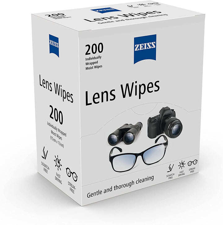 Lens Wipes, Lens Cleaner for Glasses, Cameras & Binoculars,Individually Packed Single Use Disposable Cloths in Sachets, for Handy and Portable Spectacle Cleaning on the Go, 200 Count (Pack of 1)