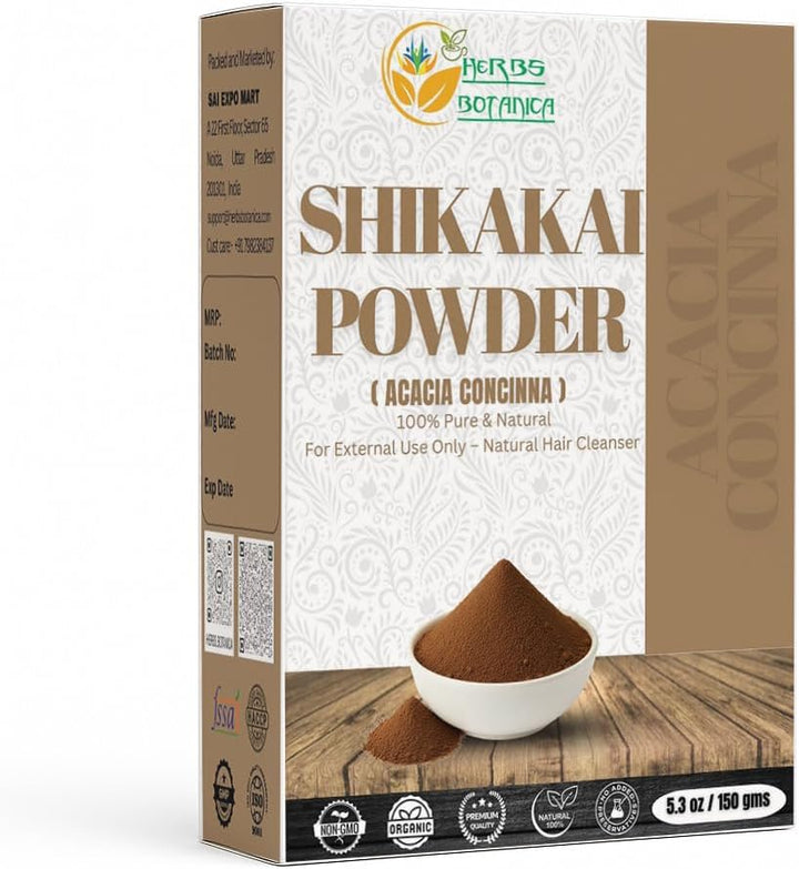 Pure Shikakai Powder 150G / 5.5Oz 100% Pure Acacia Concinna Fruit Pods Powder - Natural Hair Cleanser & Conditioner