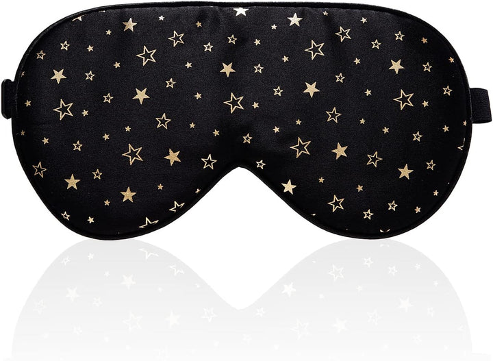 100% Silk Sleep Mask with Adjustable Strap,Comfortable and Super Soft Eye Mask Ultimate Sleeping Aid,Blindford Golden Moon