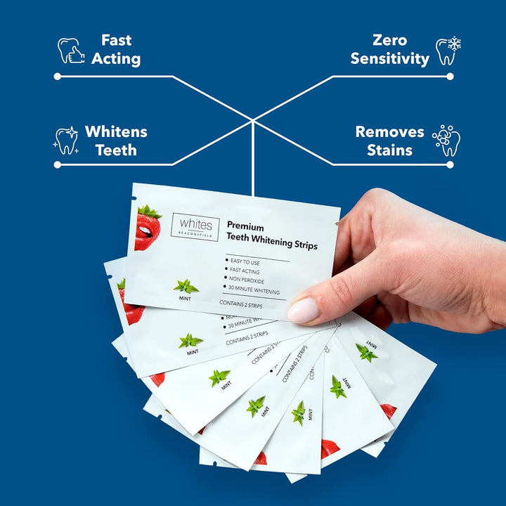 Teeth Whitening Strips, 28 Strips (14-Day Treatment) – Non-Peroxide Formula, Enamel-Safe, Brighten Teeth Fast, Removes Coffee, Wine, Smoke Stains, Safe for Sensitive Teeth