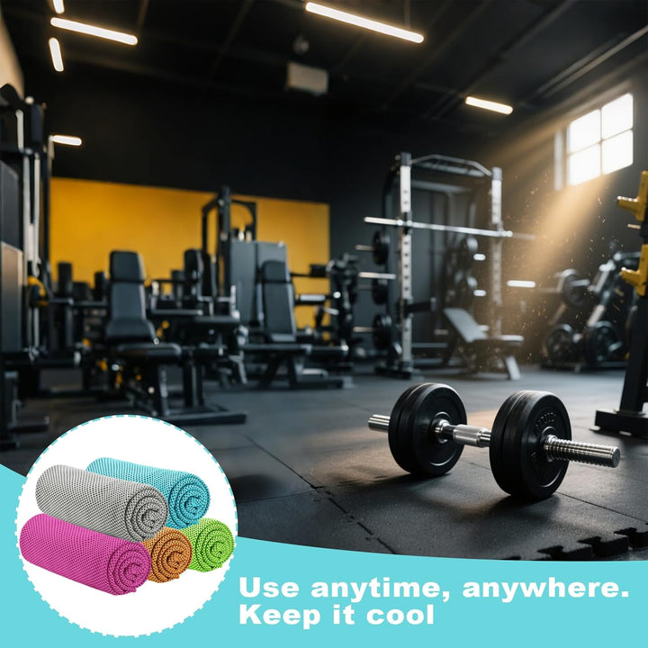 Cooling Towels for Neck and Face, 5PCS Cool Cold Towel, Soft Breathable Sweat Towel for Sports Gym Yoga Workout Running Camping(30X90Cm)