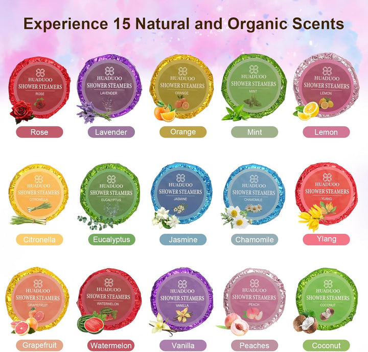Shower Steamers Aromatherapy Birthday Gifts for Women and Men,30 Pack Shower Bombs for Stress Relief and Relaxation,Self-Care,Organic Essential Oils Relaxation Home SPA for Mothers Day Gifts