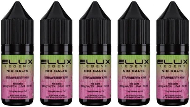 5X Eluxlegend Nic Salt | 5 X10 Ml | Smooth Inhale | Aromatic Clouds | No Nicotine | Pack of 5 (Strawberyraspberrycherry 20)