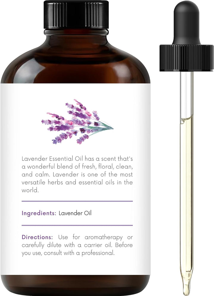 Lavender Essential Oil - Huge 118 Ml - 100% Pure and Natural - Premium Grade with Glass Dropper