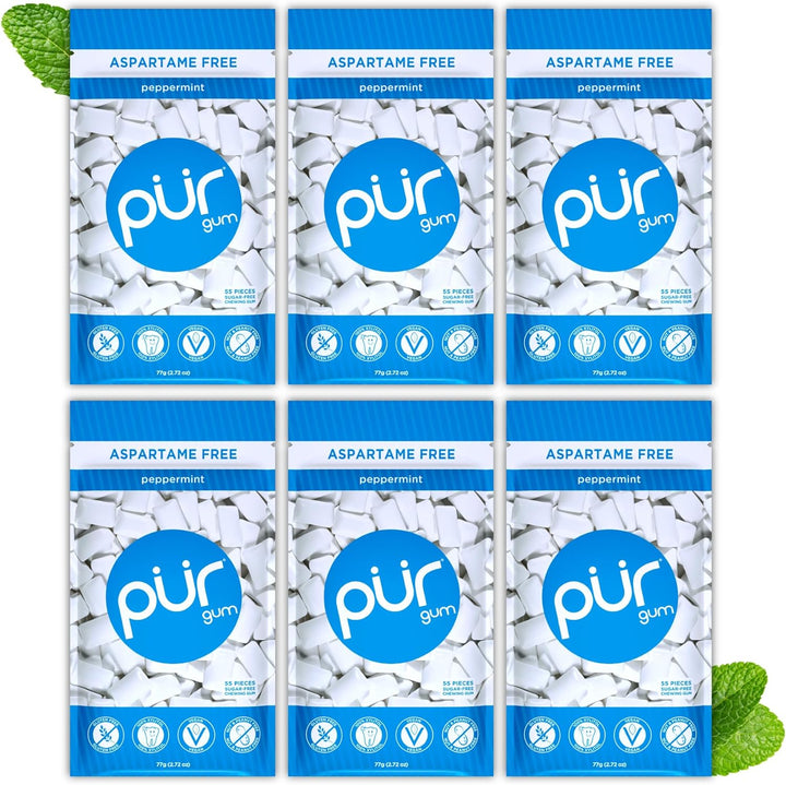 | Sugar Free Chewing Gum | Made with Xylitol | Vegan, Aspartame Free, Gluten Free & Keto Friendly | Natural Spearmint Flavoured Gum, 55 Pieces (Pack of 1)