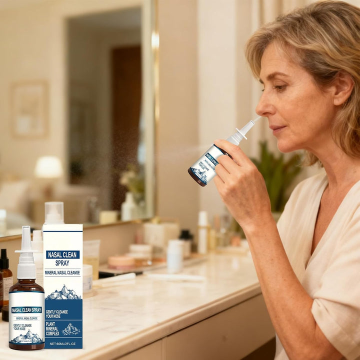Nasal Cleanse Solution - Gentle Hydration Nose Cleaning, 60ML Congestion Relief Formula, Easy Use Moisturizing Care, Safe Breathing Comfort, Health Care for Men Adult Elderly Family Home Travel