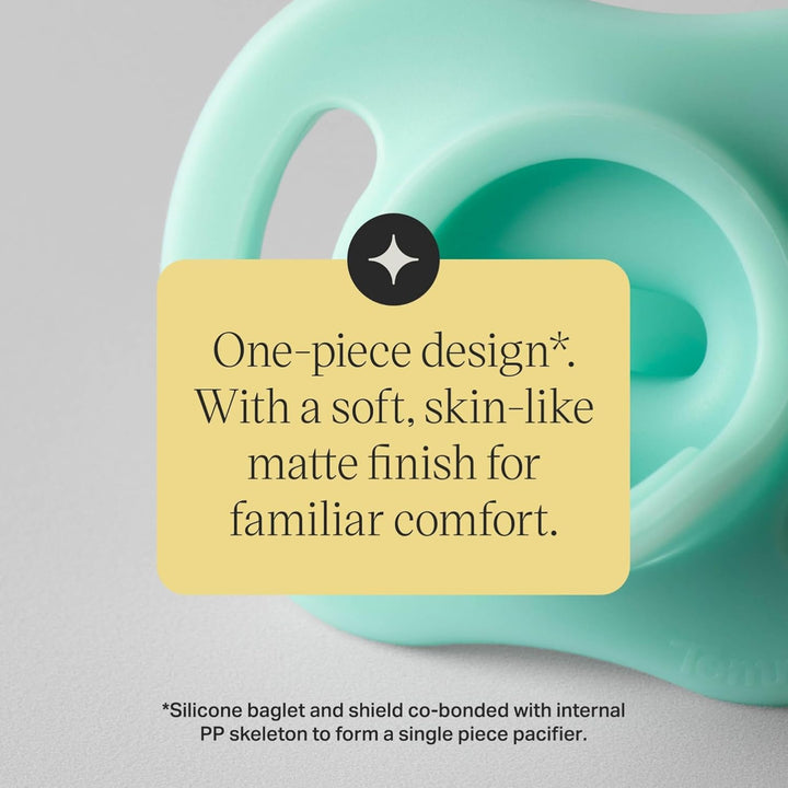 Ultra-Light Stayput Dummy, 6-18M, 4-Pack, One-Piece Silicone Soother