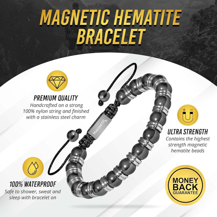 ® Hematite Magnetic Bracelet - Beaded Magnetic Hematite Bracelets