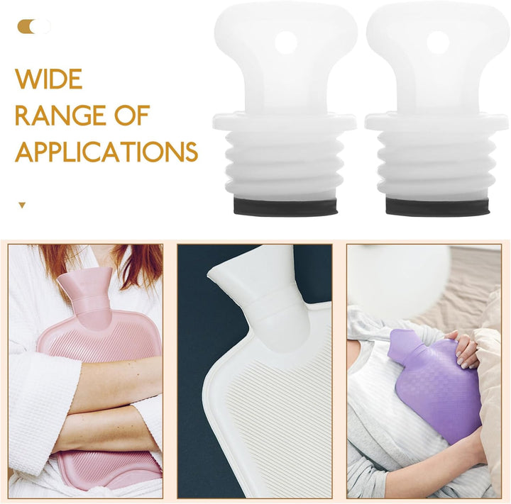 2Pcs Hot Water Bottle Stopper Leak Proof Water Bottles Washers Hot Water Bottle Replacement Cap Hot Water Sack Caps Plug for Hot Water Sack Small Bag Plugs Leakproof Cork