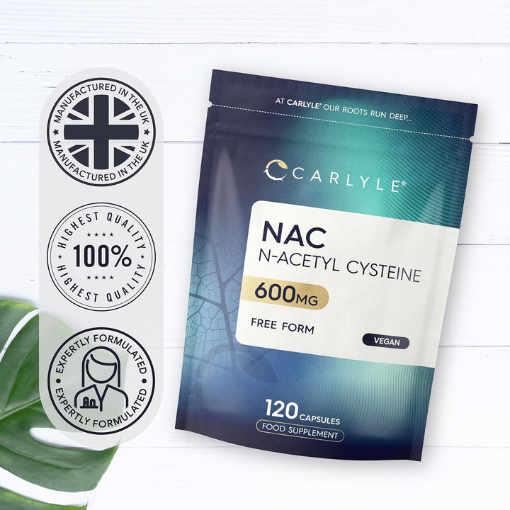 NAC Supplement N-Acetyl-Cysteine 600Mg | 120 Vegan Capsules of Nac N-Acetyl-Cysteine | Amino Acid Free Form Formula | by