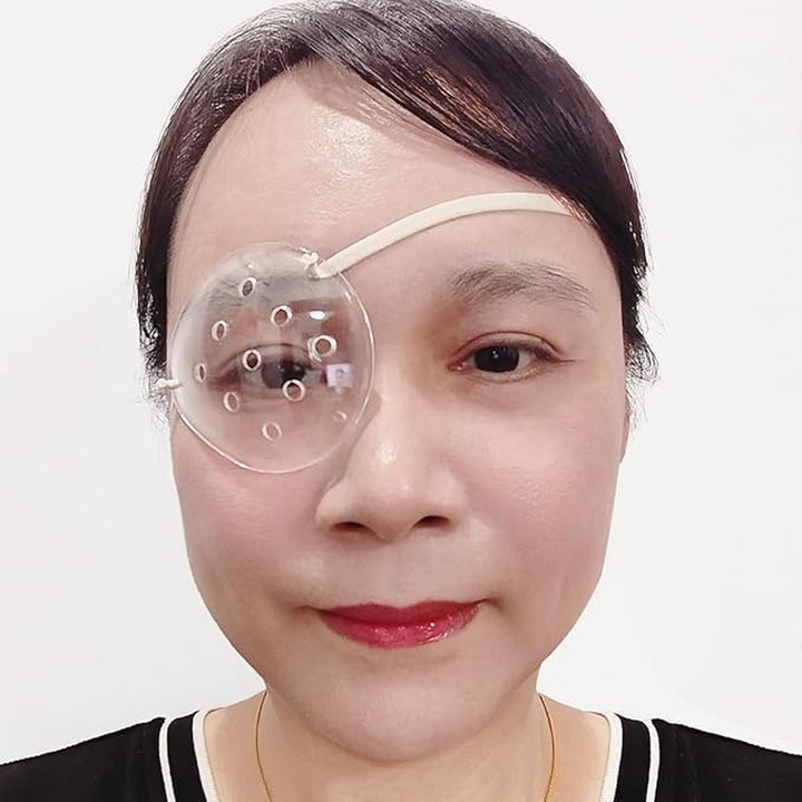 2Pcs Eye Shield after Cataract Surgery, Clear Eye Patch Plastic Eye Shield with Extended Elastic Strap Longer & Wider for Adults Eye Protective after Cataract Surgery(Beige)