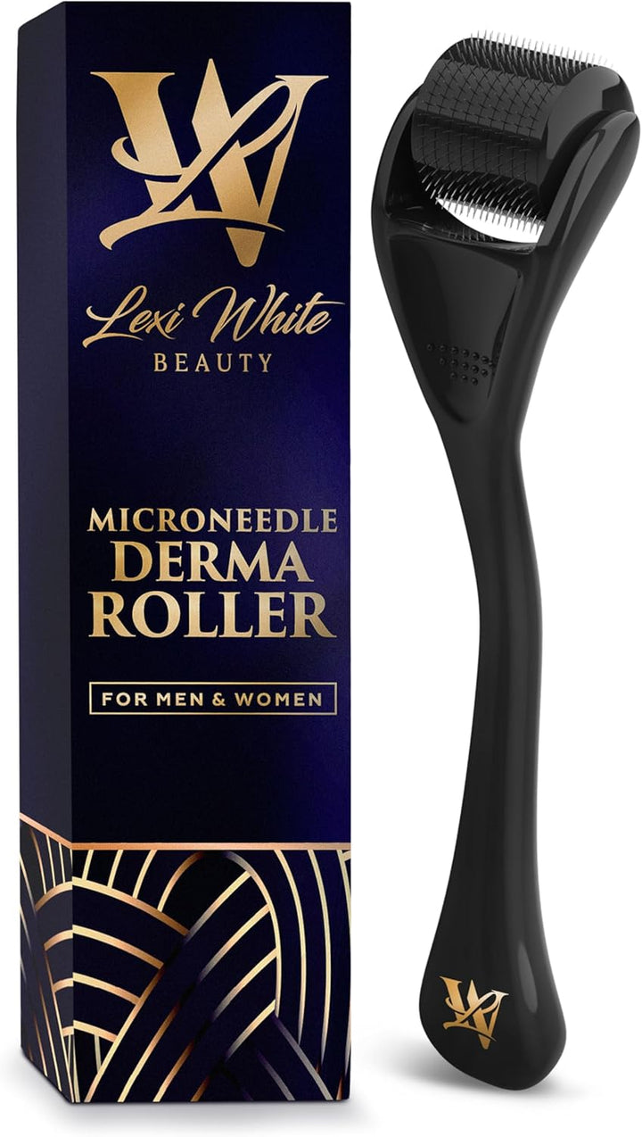 Derma Roller 1.0Mm for Skin, Hair & Beard – Women and Men Titanium Microneedling Roller for Face & Scalp, Safe & Easy to Use