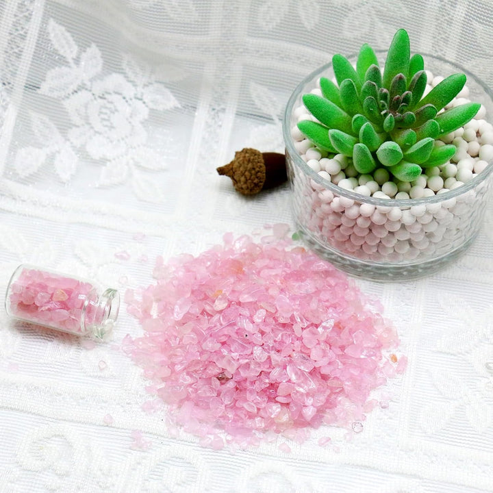 Rose Quartz Chips Stones,Fish Tank Gravel and Pink Healing Crystals Bulk for Decorate,Tumbled Stone Shaped Stones for Plants,Reiki,Succulents Crafts,Vases Filler, Aquarium Gravel 100G.