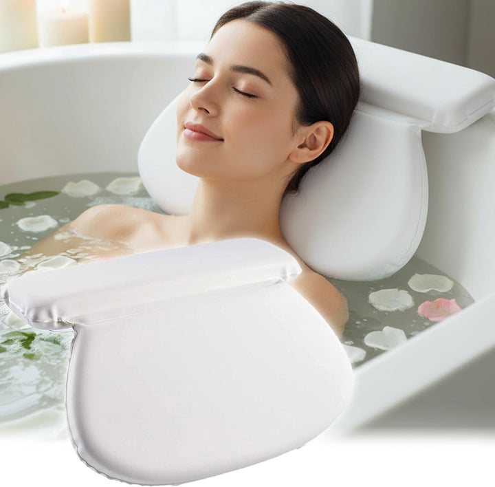 Bath Pillow – Waterproof Bath Cushion with 7 Suction Cups, Non-Slip Bath Pillows for Head and Neck Support | Ultimate Relaxation and Comfort, Ideal for Relaxation & Meditation in the Tub