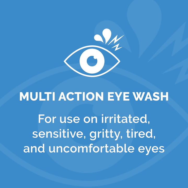 Multi Action, Eye Wash, 100 Ml, for Gentle and Effective Relief, Itchy, Irritated, Tired, Uncomfortable Eyes, Easy to Use,
