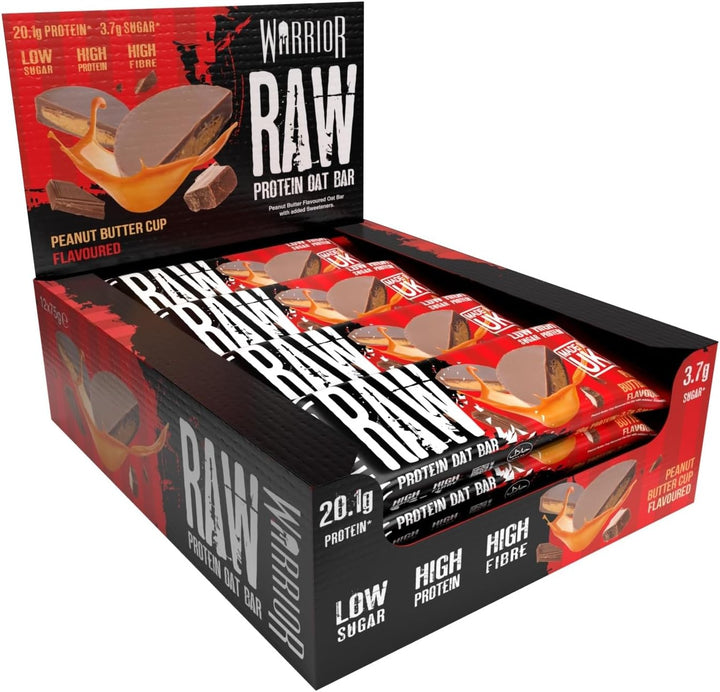 Raw Protein Bars – 12 X 75G High Protein Snack – High Fibre, Low Sugar – Ideal Meal Replacement or Healthy Nutrition Energy Snacks - Oat Bar Flapjacks – UK Made (Chocolate Brownie)