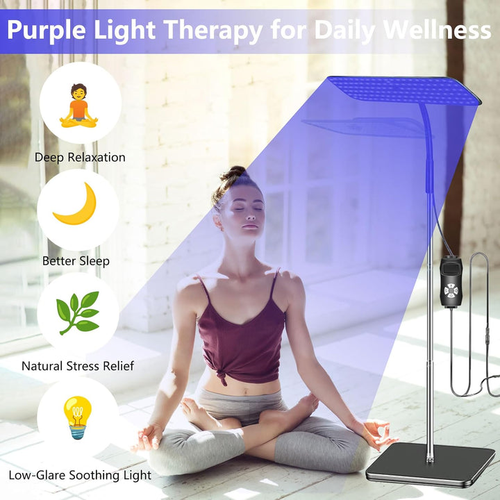 Tanning Lamp, 126 Blue Leds, 360° Rotating Head, Adjustable Height 65–186Cm, Timer & Goggles, Face Tanning Lamp with 3 Wavelengths: 660Nm+850Nm / 660Nm / 850Nm – for Home Use