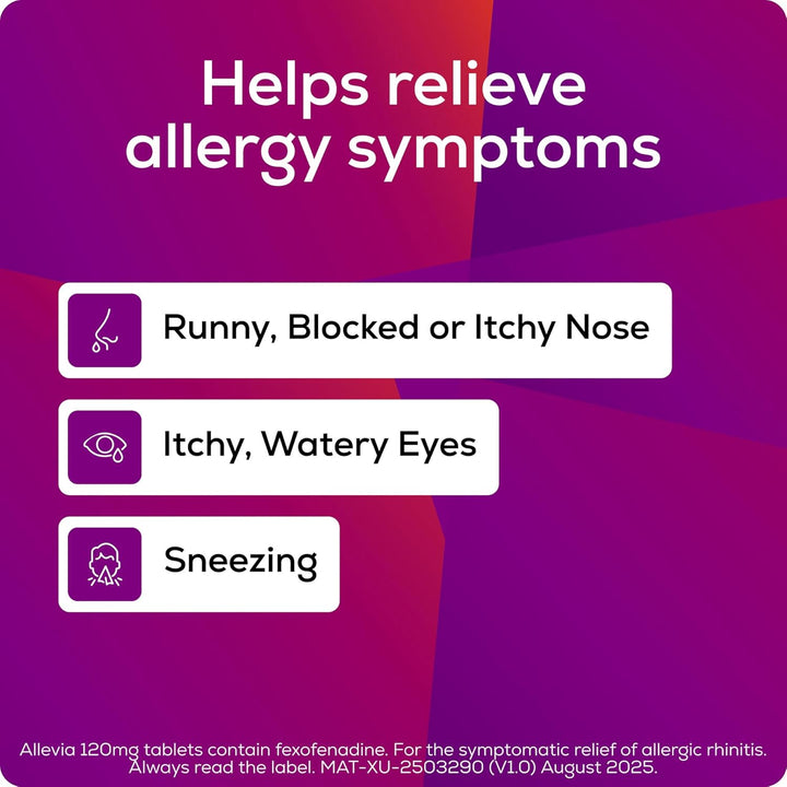 Hayfever Allergy Tablets, Prescription Strength 120 Mg Fexofenadine, 24Hr Relief Acts within 1 Hour, Including Sneezing, Watery Eyes, Itchy and Runny Nose, 30 Tablets