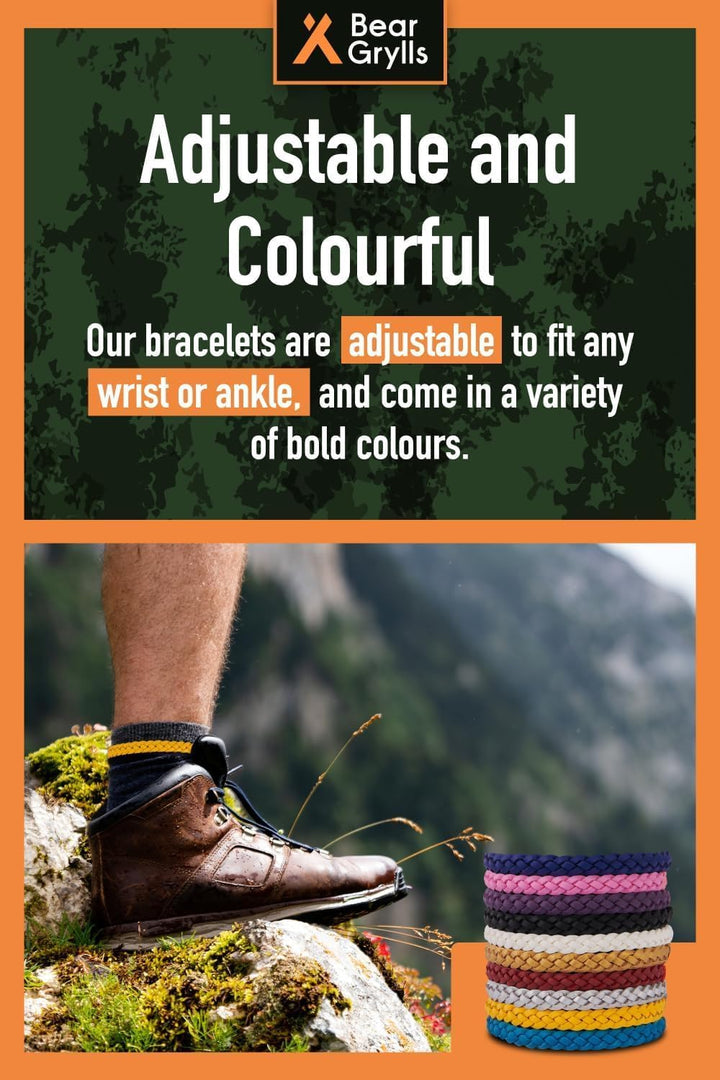 Mosquito Repellent Bracelets | Crafted for Adventure | Adjustable Leather | Deet-Free | Long-Lasting Protection | Pack of 10