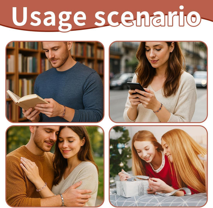 2 PCS Magnetic Bracelets for Women, Copper Bracelet, Silver + Copper