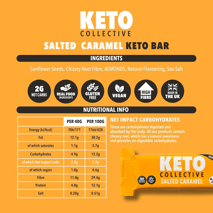 Keto Bars 15X40G | 2G Net Carbs | Keto Snacks | High Fibre | Natural Ingredients | Source of Protein | Low Carb Snacks | Gluten Free | Vegan | Made in the UK | No Artificial Sweeteners
