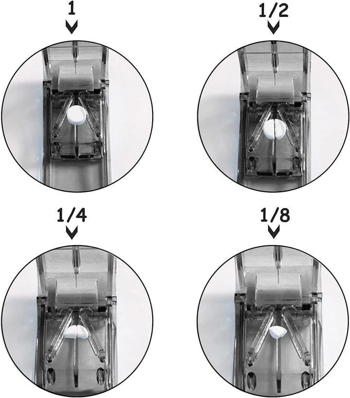 Pill Cutter,Small Pill Tablet Cutter,Pill Splitter with Blade for Small Pills Large Pills Cut in Half Quarter,With Pill Box,To Divide and Carry Daily Medication(Black)