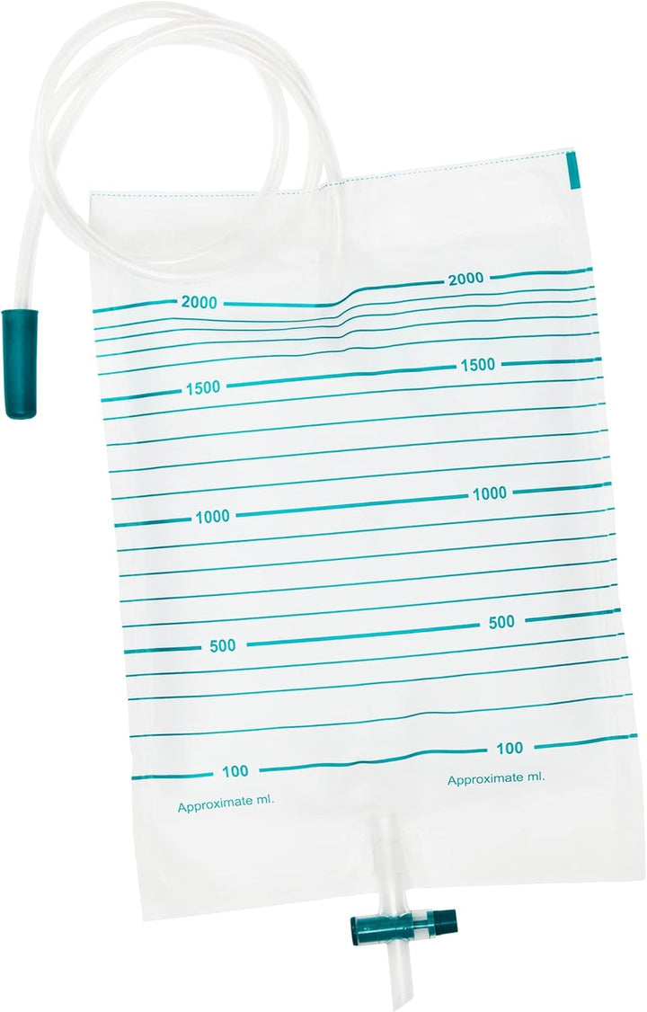 10Pcs Pack E&E 2000Ml Urine Drainage Bags – Non Sterile Bags with T-Tap Valve and 85Cm Tube Drainable Urinary Bags Non-Latex Drainage Bags (10 Count (Pack of 1))