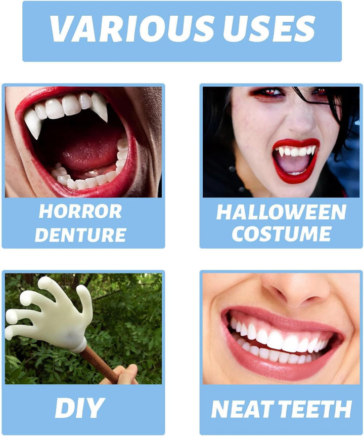 Tooth Filling Repair Kit, Temporary Tooth Filling & Moldable False Teeth Repair Kit – Dental Repair Beads to Replace Missing or Broken Teeth, Halloween False Teeth