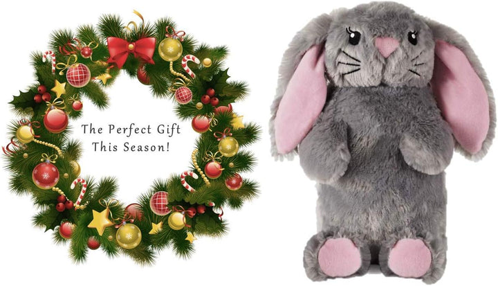 Deseo Bunny Hot Water Bottle in Luxurious Faux Fur (1 Litre) - Medium, Plush, Pink -