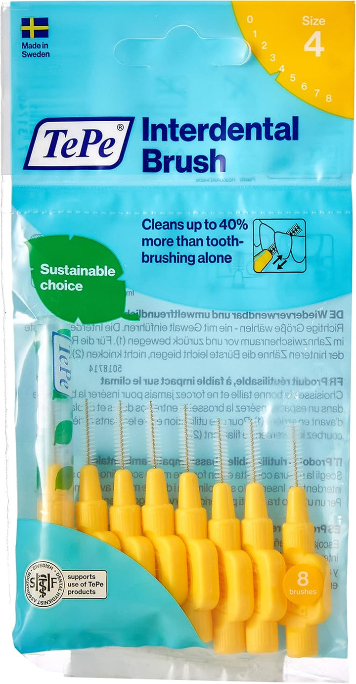 Original Yellow Interdental Brush (ISO Size 4 0.7 Mm)/For Easy and Thorough Cleaning of Interdental Spaces/ 1 Interdental Brush