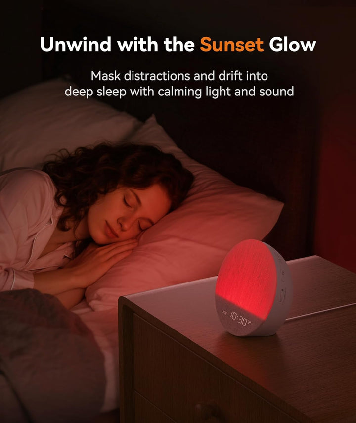 Sunrise Alarm Clock Wake-Up Light with App Control, Sunset Sleep Feature, 34 Soothing Sounds, Mood Lights, Custom Routines, Favourites Mode, Sound Machine for Adults & Baby, Bedroom & Gift