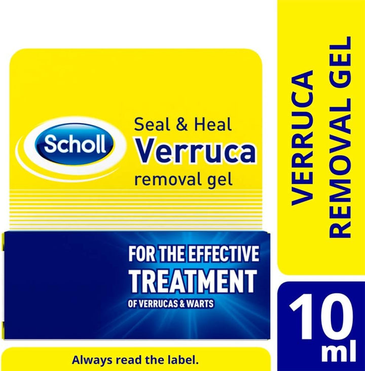 Scholl Seal & Heal Verruca Removal Treatment Gel - No Plaster Needed, Salicylic Acid & Camphor Treatment for Verrucas, Corns, Warts & Calluses, Water-Resistant Barrier,Easy to Apply, Size 10Ml