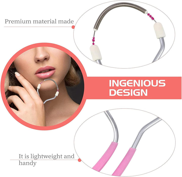 2 Pcs Facial Hair Remover Spring Facial Hair Epilator Spring Face Hair Remover Manual Epilator Spring Facial Hair Roller Threading Epilator Tools