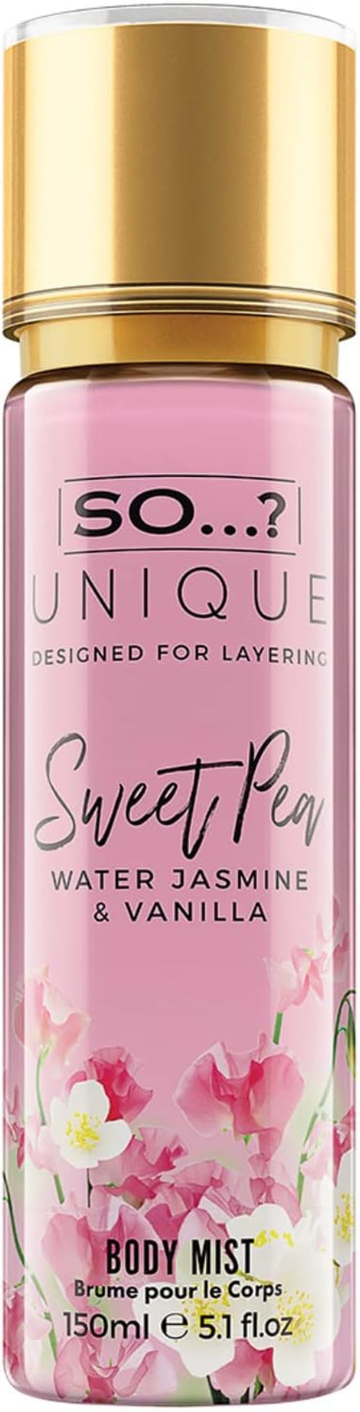 Unique Womens Vegan Sweet Pea Body Mist Fragrance Spray 150Ml