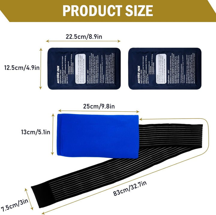Ice Packs for Injuries Reusable(3 Piece Set),Gel Hot & Cold Ice Packs,Joint Pain, Muscle Pain, Ice Packs with Adjustable Straps, Treat Arms, Shoulders, Knees, Legs Back and More