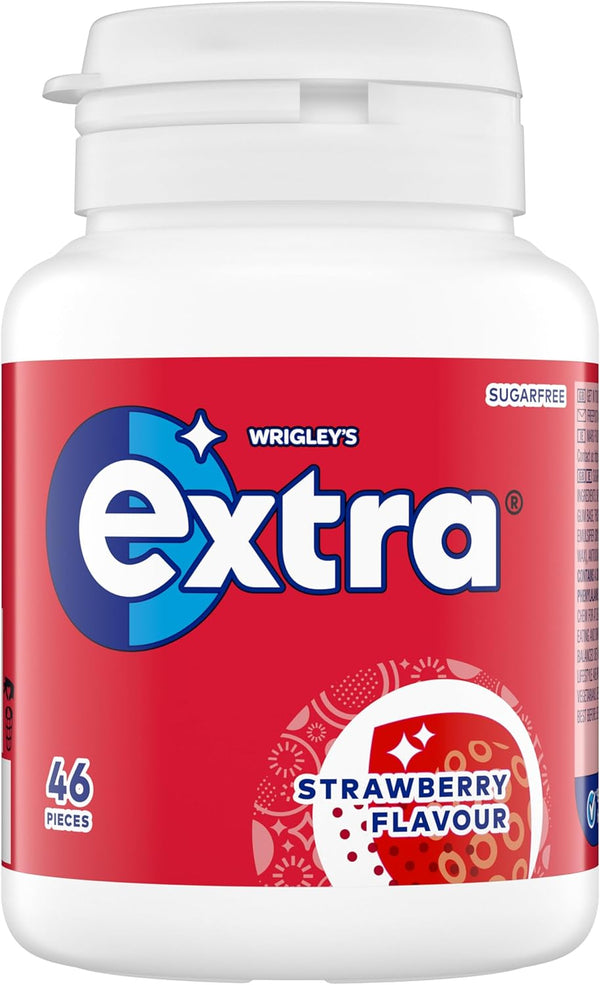 Extra Chewing Gum Bottle Sugar Free, Strawberry Flavour, 46 Pieces