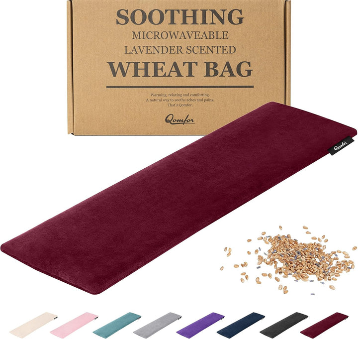 Wheat Bag Microwavable - Moldable Microwavable Heat Pad (48 X 15 Cm) - Fleece, Wheat Filled Microwave Heat Pack - Neck, Shoulder, Back Pain Relief - Reusable & Flexible Heat Pad (Purple)