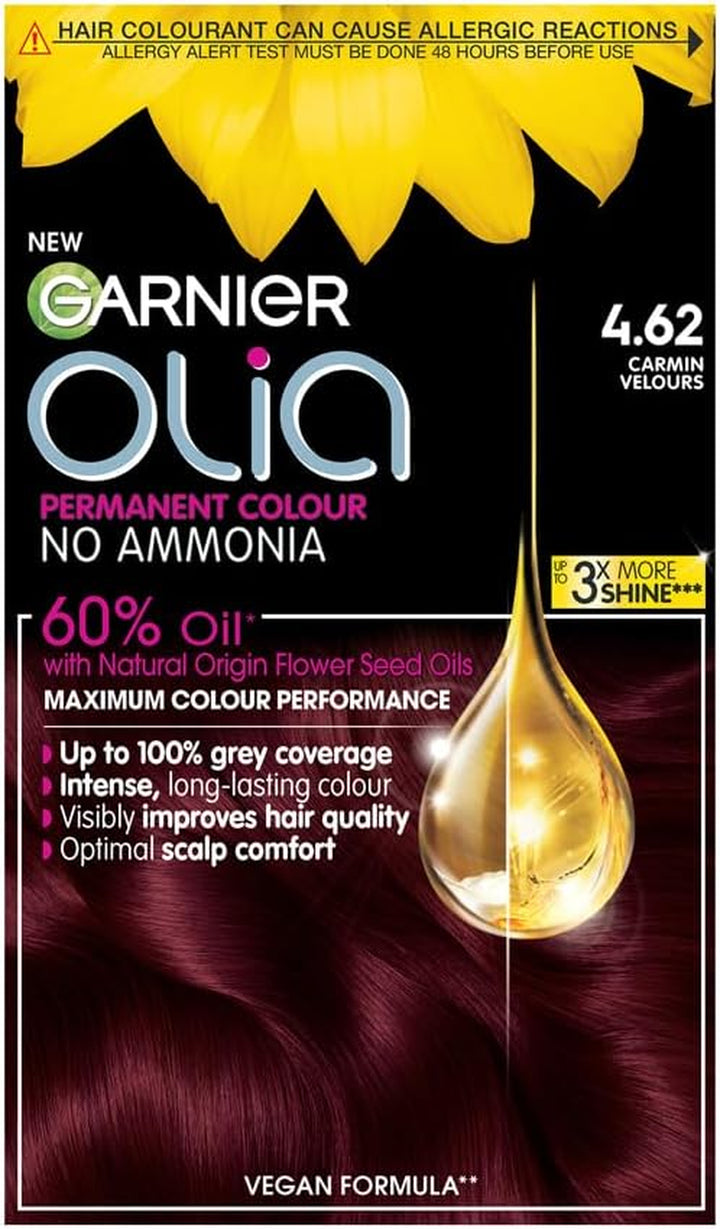 Garnier  5.0 Brown, Oil-Powered, No-Ammonia. 100% Grey Coverage. Luminous, Long-Lasting, Vibrant Brown Hair Color with Exceptional Shine and a Healthy, Nourished Feel.