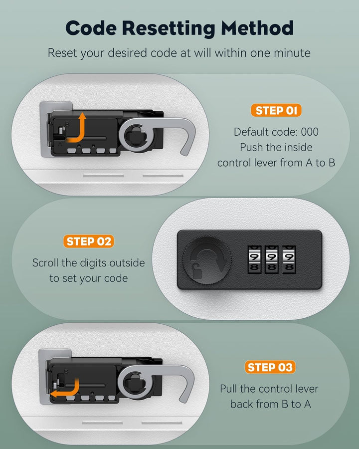 Wall Mount Medicine Cabinet with Combination Lock Locking First Aid Cabinet Lockable Medical Cabinet Small Medicine Organizer Metal Storage Box, White