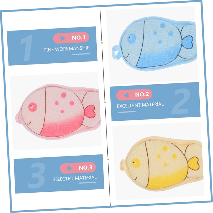 3Pcs Bath Towels Shower Supplies Soft Comfortable Bath Sponge for Bathing Boys and Girls Towel