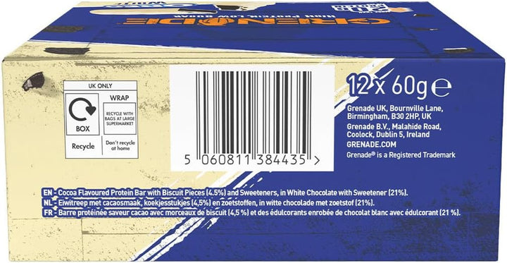 OREO White Protein Bar - High Protein, Low Sugar, 12 X 60 G