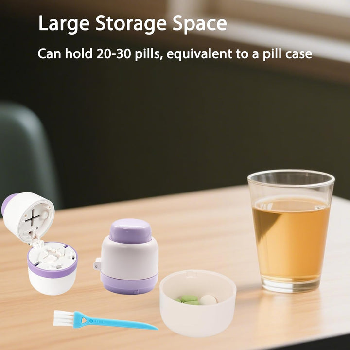 /Storage, Stainless Steel Blade Pill Splitter, 1/2, 1/4 Clean Cut, Tablet Cutter for Pills, Portable s for Small or Large Pills(Purple)