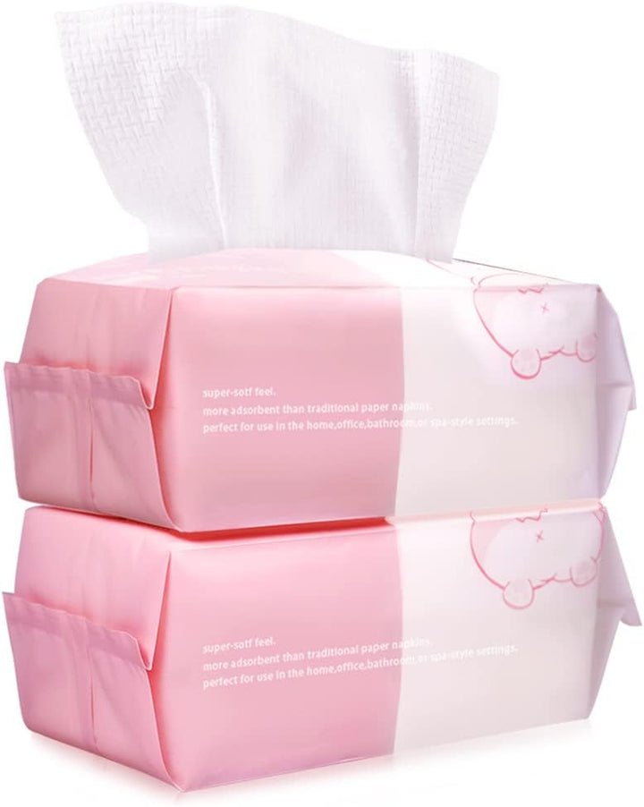 Face Towel 120 Count Disposable Face Wipes Cloths for Washing Soft Cotton Dry Baby Wipes, Skincare, Makeup Remover (PEARL PATTERN)