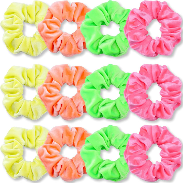 Scrunchies for Women, Premium Velvet Scrunchy for Hair, Solid Color Elastic Thick Bands, Soft Ropes Ponytail Holder Hair Accessories, 12 Pack