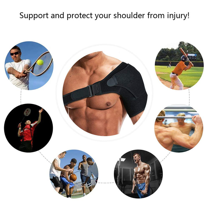 Shoulder Support Brace with Pressure Pad for Men Women, Adjustable Shoulder Support Arm Brace for Sports，Exercise, Fits Right or Left Shoulder